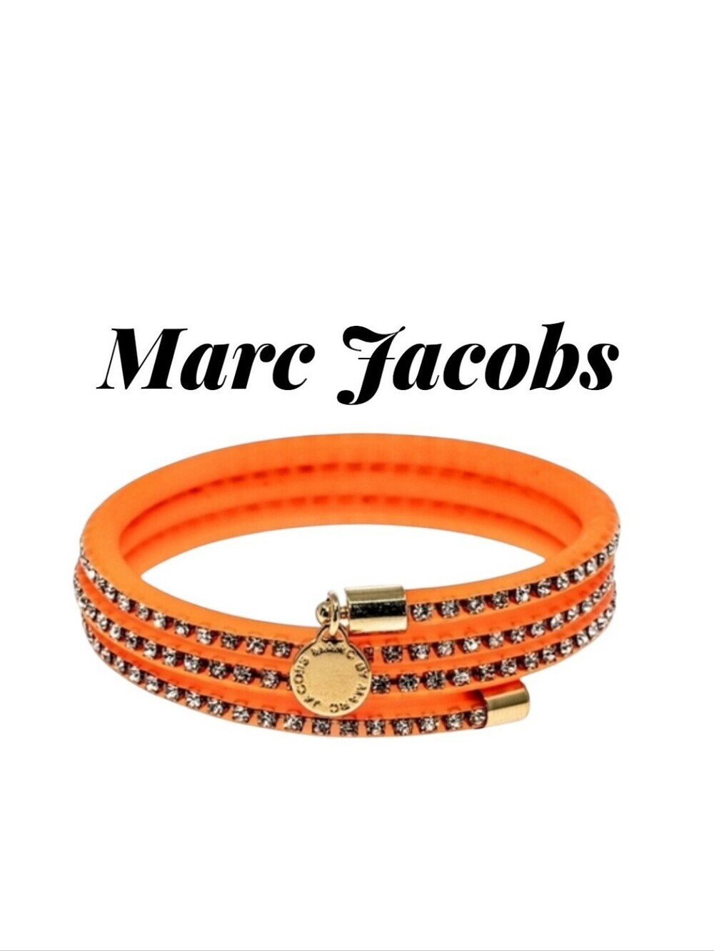 Marc Jacobs Orange/Pink Wrap Bracelet with Charm